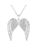 Silver Angel Wings Diamond Fashion Pendant
