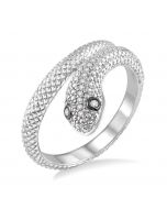 Silver Snake Diamond Fashion Ring