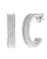 Silver Rope Diamond Earrings