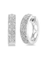 LuxVer 14K White Gold Diamond Vintage Earrings