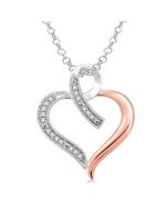 Cascade Thistle Silver Heart Shape Diamond Fashion Pendant