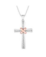 Silver Cross Diamond Fashion Pendant