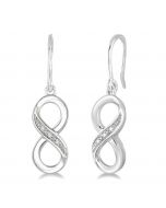 Silver Infinity Shape Diamond Earrings