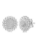 OnPhoLys 14K White Gold Diamond Cluster Earrings