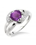 Heart Shape Silver Diamond & Gemstone Fashion Ring