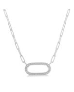 Silver Paperclip Diamond Fashion Pendant