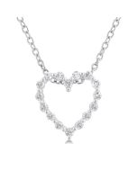 Silver Heart Shape Petite Diamond Fashion Pendant