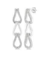 Silver Bold Knot Diamond Fashion Earrings