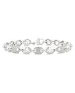 Silver Bold Mariner Link Diamond Fashion Bracelet