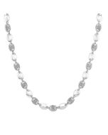 Silver Bold Mariner Link Diamond Fashion Necklace