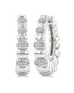 Silver Bold Diamond Hoop Fashion Earrings