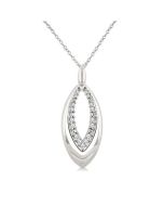 Silver Bold Marquise Shape Diamond Fashion Pendant