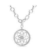 Silver Circle Medallion Diamond Fashion Pendant