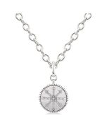 Silver Compass Medallion Diamond Fashion Pendant