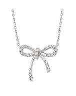 Silver Bow Diamond Fashion Pendant