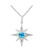 Silver Star Gemstone & Diamond Fashion Pendant