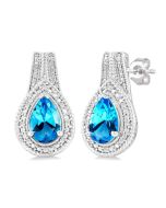 ElLuxLux 14K White Gold Diamond Earrings