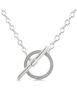 Silver Circle Toggle Diamond Fashion Necklace