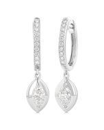 AeNoNo 14K White Gold Diamond Fashion Earrings