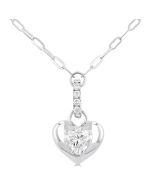 Aurora Poppy Heart Shape Paperclip Diamond Fashion Pendant