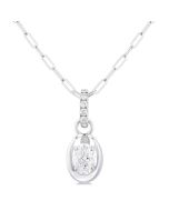 Wisteria Kaia Oval Shape Paperclip Diamond Fashion Pendant