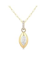 Symphony Aurora Marquise Shape Paperclip Diamond Fashion Pendant