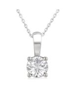 Ballet Whisper Round Shape Diamond Solitaire Pendant