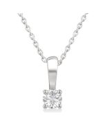 Mistral Orchid Round Shape Diamond Solitaire Pendant