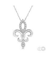 Meadow Yew Fleur De Lis Diamond Pendant