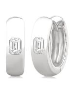 RaThTh 14K White Gold Diamond Bezel Earrings