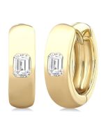 LoSolOra AeNoLin 14K White Gold Diamond Bezel Earrings