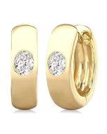 CelThNo 14K White Gold Diamond Bezel Earrings