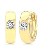 PhoPhoLux 14K White Gold Diamond Bezel Earrings