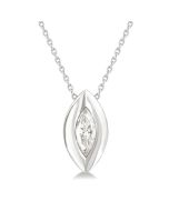Tamarind Finesse Marquise Shape Bezel Set Diamond Pendant