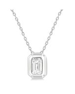 Nettle Iolanthe Emerald Shape Bezel Set Diamond Pendant