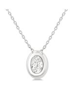 Vesper Perseus Oval Shape Bezel Set Diamond Pendant