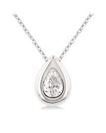Dahlia Maia Pear Shape Bezel Set Diamond Pendant