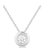 Maia Imperial Round Shape Bezel Set Bubble Diamond Pendant