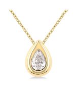 Yew Wren Pear Shape Bezel Set Diamond Pendant