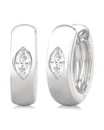 ValLoAr 14K White Gold Diamond Bezel Earrings