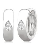 VelNoPho ValLoIs 14K White Gold Diamond Bezel Earrings