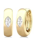 OraLysVer 14K White Gold Diamond Bezel Earrings