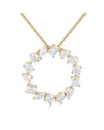 Sundew Jasper Mixed Shape Circle Diamond Fashion Pendant