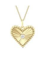 Lark Riviera Heart Shape Fluted Medallion Diamond Pendant
