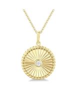 Celestia Delphine Circle Fluted Medallion Diamond Pendant