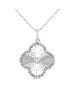 Willow Laurel Clover Fluted Medallion Diamond Fashion Pendant