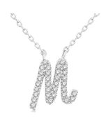 Indigo Silhouette Script 'M' Initial Diamond Pendant
