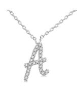 Luna Rhea Script 'A' Initial Diamond Pendant