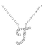 Couture Quorra Script 'T' Initial Diamond Pendant