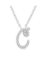 Umbria Halcyon Script 'C' Initial Diamond Pendant
